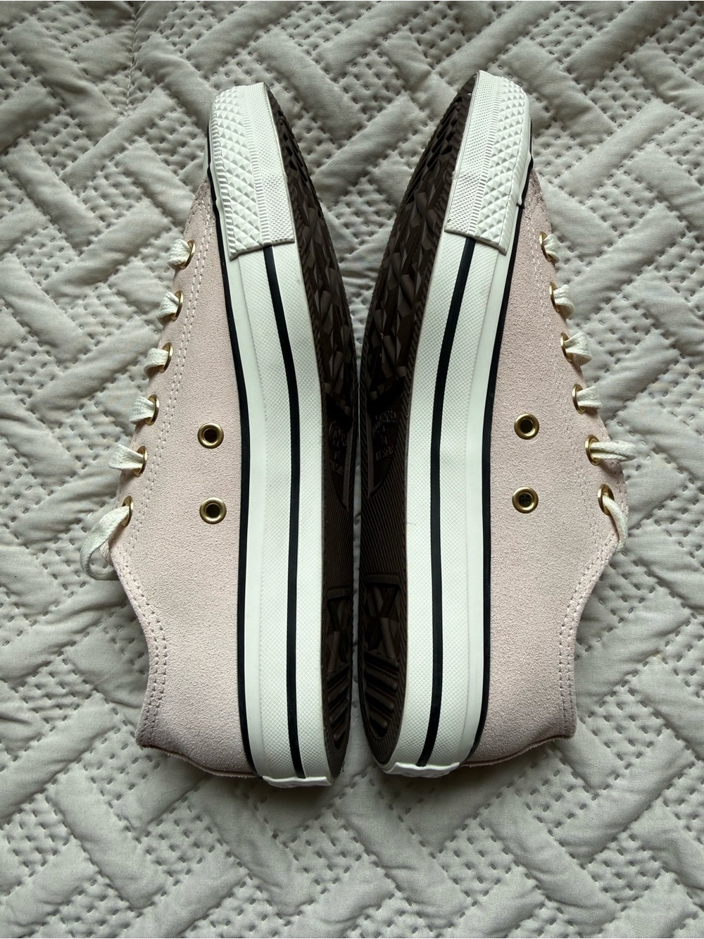 Converse Women's Low Top Canvas Sneakers - Light Pink Leather/Suede - Picture 5 of 7
